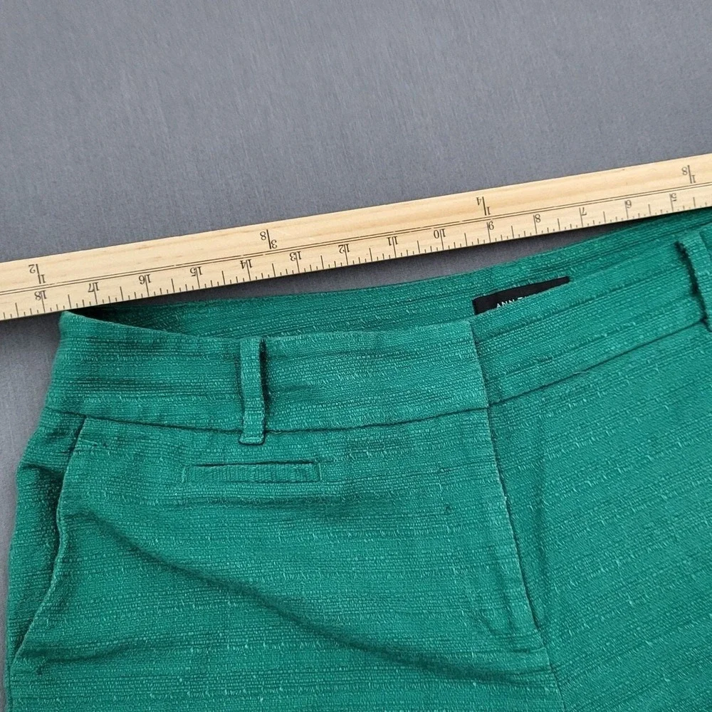 Ann Taylor Emerald Green Textured Cotton Shorts‎ Womens 14 Dressy Summer 468289